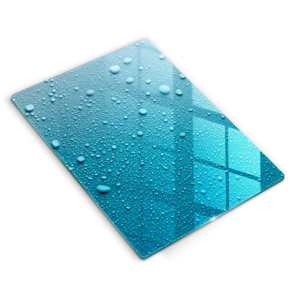 Tábua de corte de vidro Gotas de água