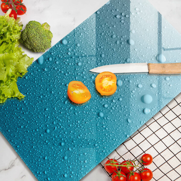 Tábua de corte de vidro Gotas de água