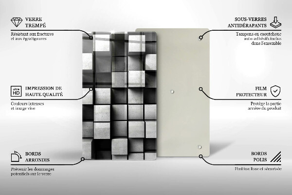Tábua cozinha Quadrados 3D abstratos