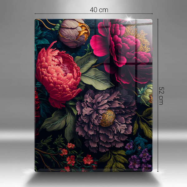 Tábua de vidro Lindas flores