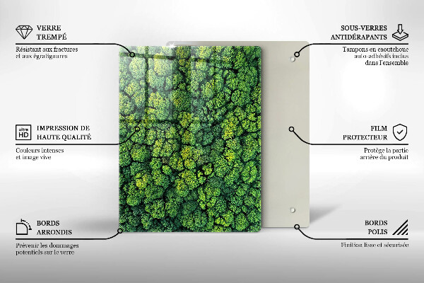 Tábua de vidro Lindas flores