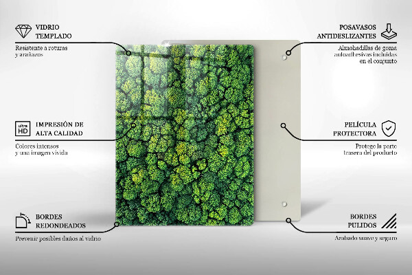 Tábua de vidro Lindas flores