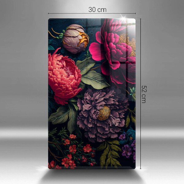 Tábua de vidro Lindas flores