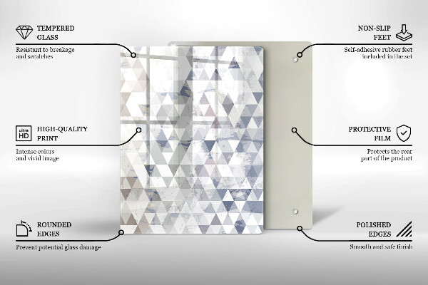 Tábua de corte de vidro Abstração de formas