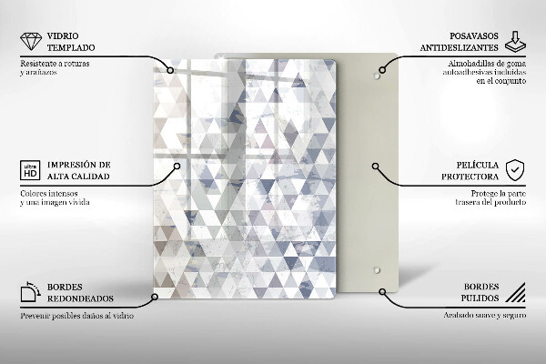 Tábua de corte de vidro Abstração de formas