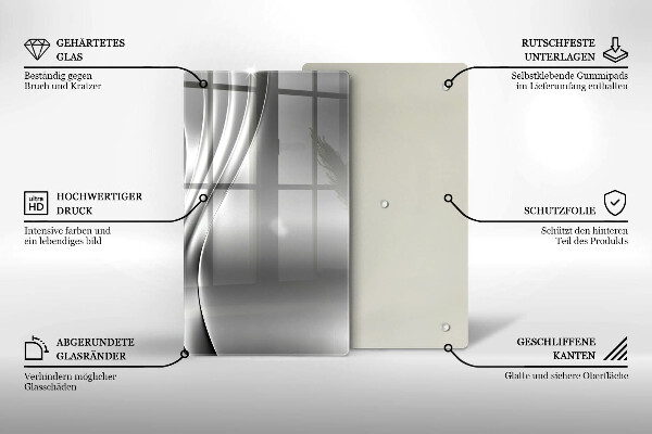 Tábua de cortar de vidro Estrutura metálica