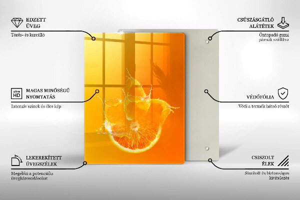 Tábua de cortar de vidro Estrutura metálica