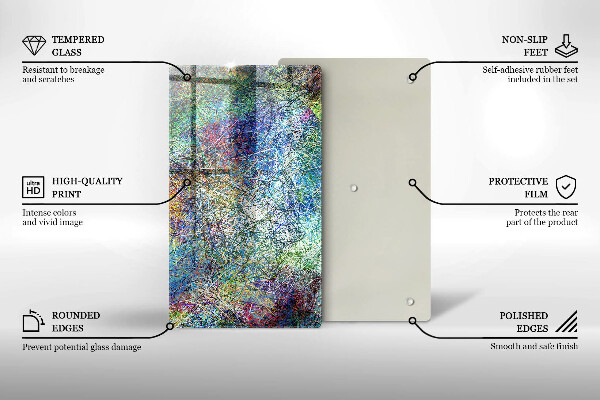 Tábua de vidro Abstração de linhas coloridas