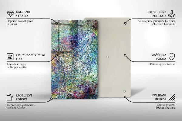 Tábua de vidro Abstração de linhas coloridas