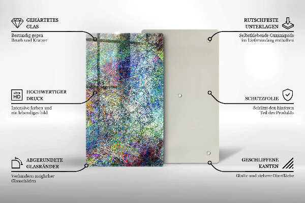 Tábua de vidro Abstração de linhas coloridas