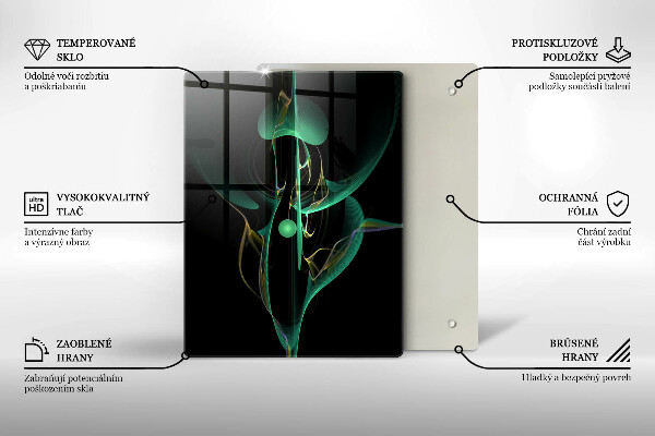 Tábua de vidro Abstração de linhas coloridas