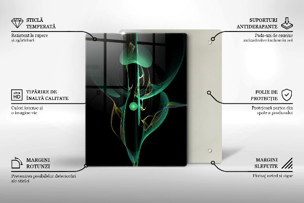 Tábua de vidro Abstração de linhas coloridas