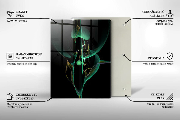 Tábua de vidro Abstração de linhas coloridas