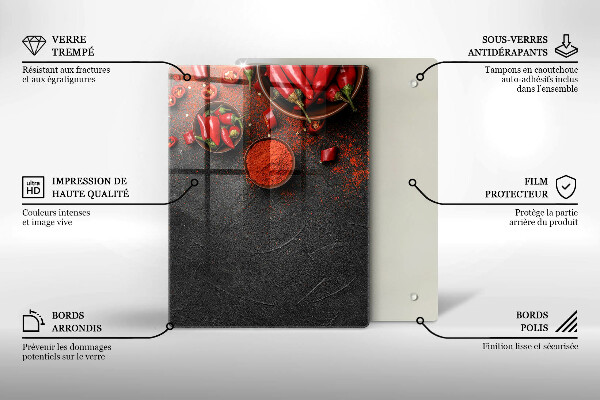 Tábua de vidro Textura de mármore com ouro
