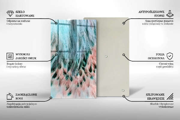 Tábua para cozinha penas de pássaros boho