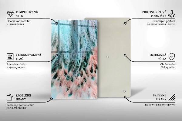 Tábua para cozinha penas de pássaros boho