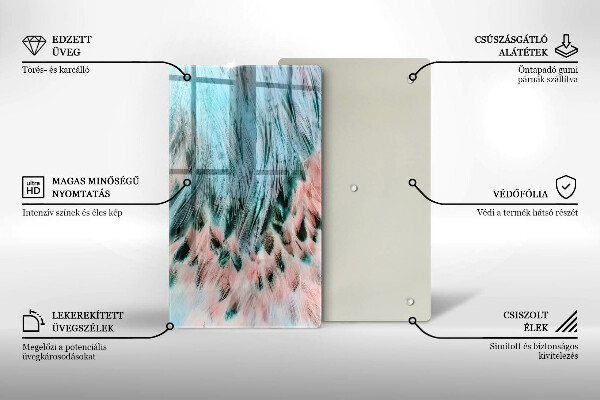 Tábua para cozinha penas de pássaros boho