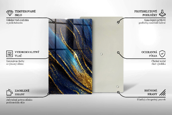 Tábua de cortar alimentos Abstração azul marinho