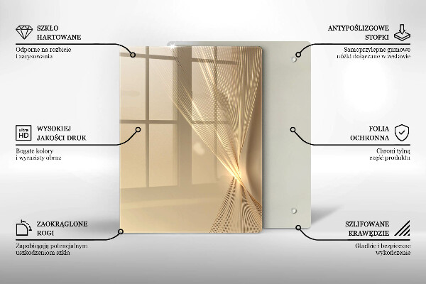 Tábua de corte de vidro Abstração massa negra