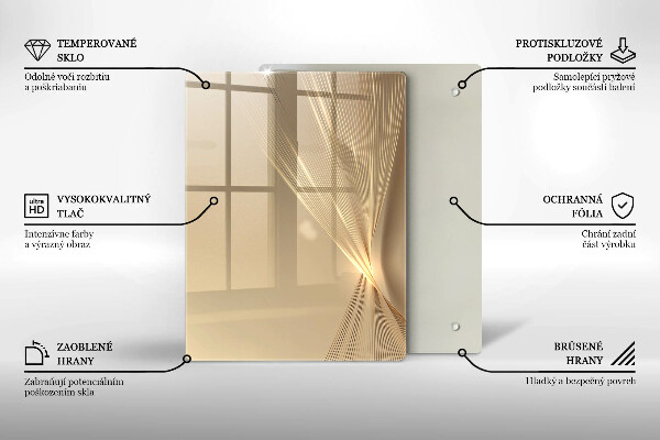 Tábua de corte de vidro Abstração massa negra