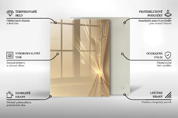 Tábua de corte de vidro Abstração massa negra