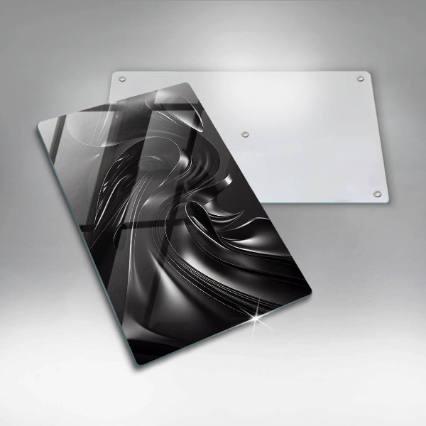 Tábua de corte de vidro Abstração massa negra