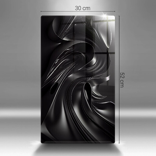 Tábua de corte de vidro Abstração massa negra