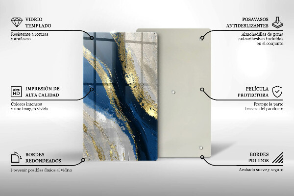 Tábua de corte Textura com ouro