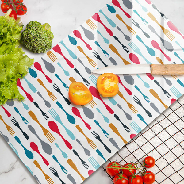 Tábua de cortar alimentos Ilustração de uma colher