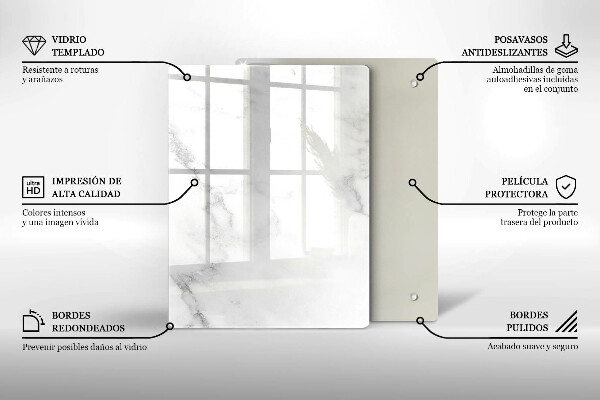 Tábua de corte de vidro Grãos de café