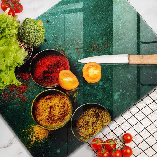 Tábua de cortar de vidro Especiarias orientais