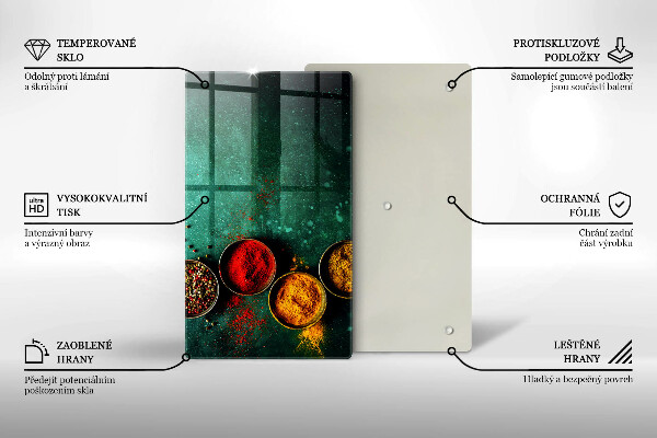 Tábua de cortar de vidro Especiarias orientais