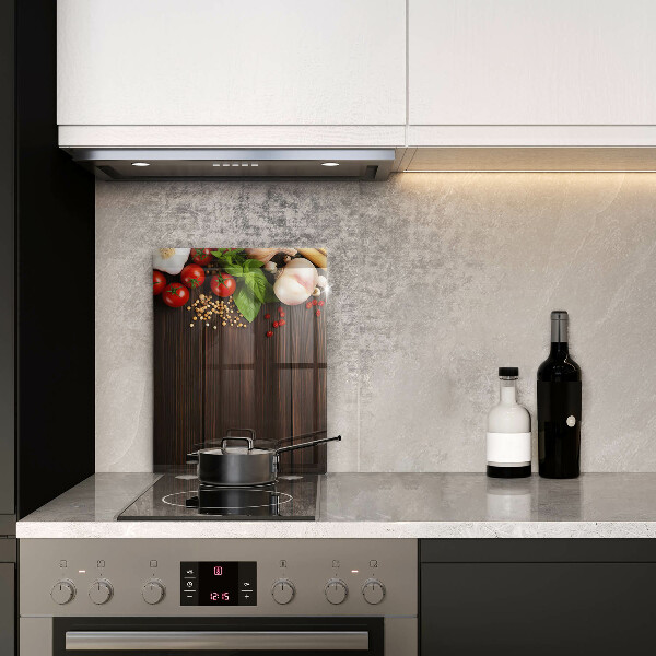 Tábua de corte de vidro Vegetais na mesa