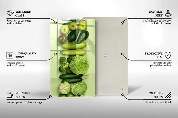 Tábua corte Frutas e vegetais verdes