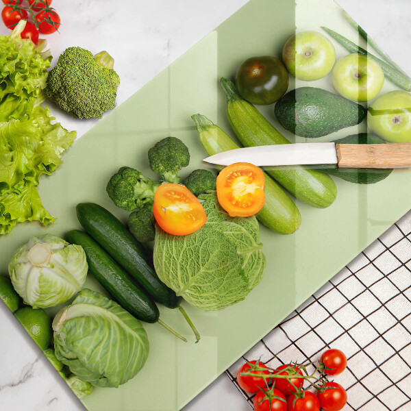 Tábua corte Frutas e vegetais verdes