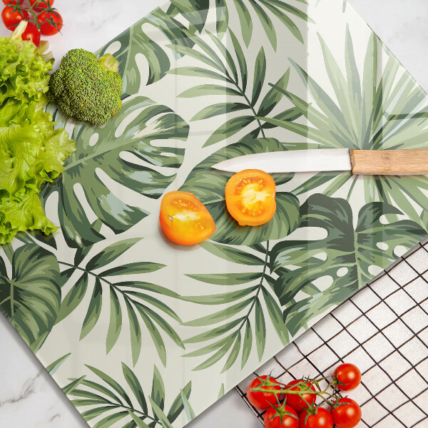 Tábua de vidro Ilustração de folhas de monstera