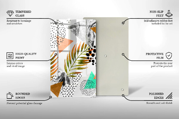 Tábua cozinha Padrão de folha Boho