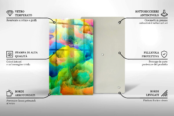 Tábua de cortar alimentos Abstração colorida