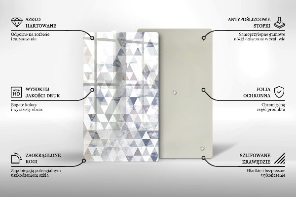 Tábua de cortar de vidro Padrão triangular