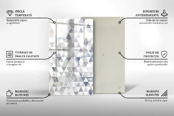 Tábua de cortar de vidro Padrão triangular