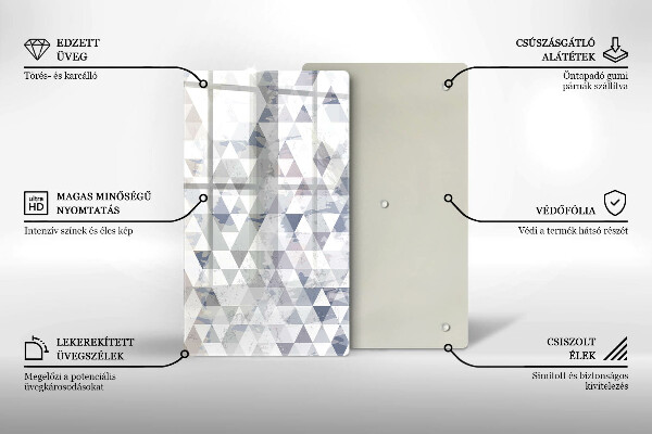 Tábua de cortar de vidro Padrão triangular