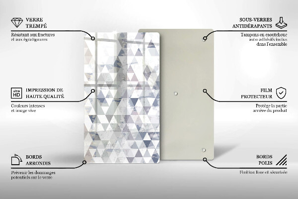 Tábua de cortar de vidro Padrão triangular