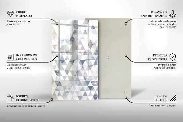 Tábua de cortar de vidro Padrão triangular