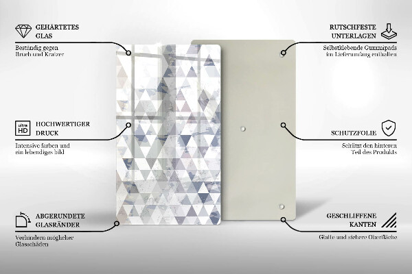 Tábua de cortar de vidro Padrão triangular