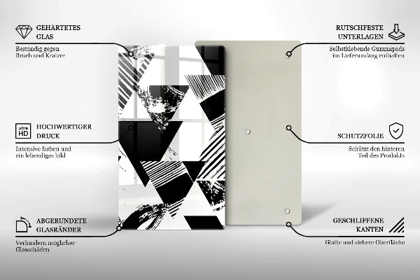 Tábua de cortar alimentos Triângulos geométricos