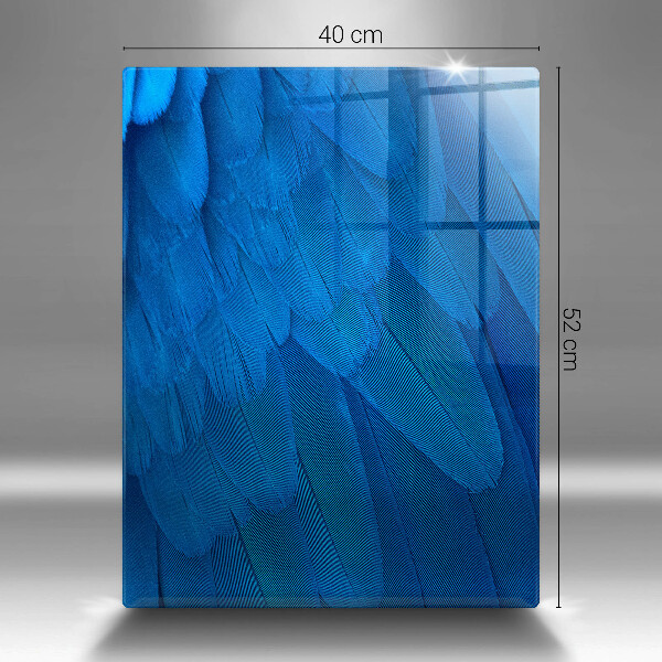 Tábua de vidro penas de pássaros