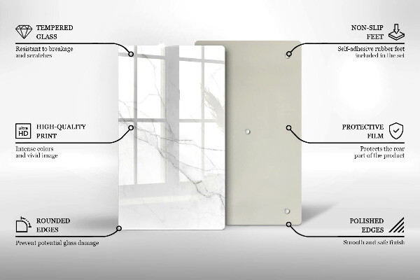 Tábua de corte Mármore branco delicado