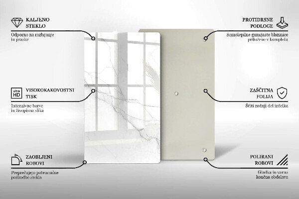 Tábua de corte Mármore branco delicado