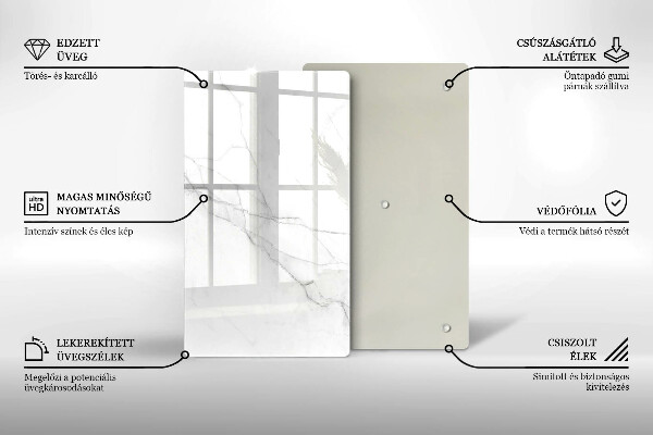 Tábua de corte Mármore branco delicado