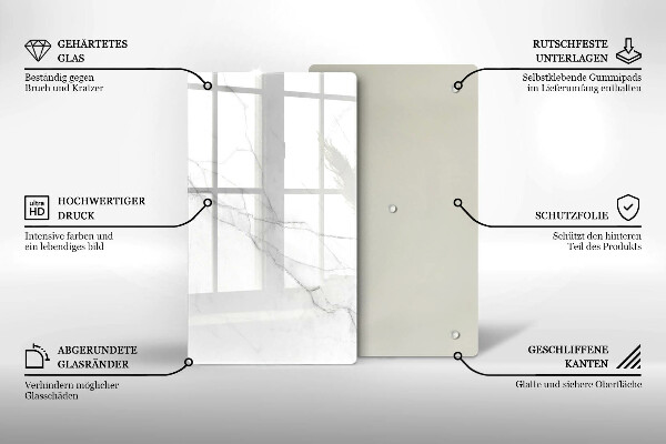 Tábua de corte Mármore branco delicado